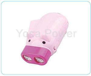 LED Colorful Plastic torch with hand crank