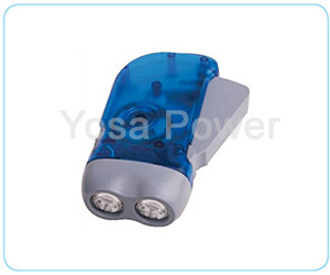 LED Colorful Plastic torch with hand crank