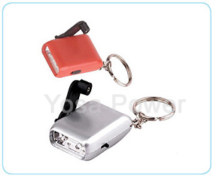 Dynamo 2 LED mini plastic keychain torch
