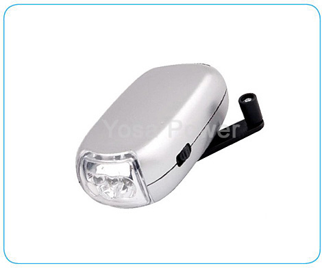 3 LED rechargeable plastic torch with dynamo crank
