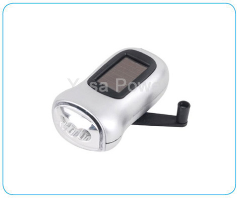 3 LED sunlight rechargeable torch with dynamo crank