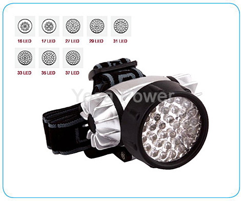 3*AAA battery operated plastic camping headtorch