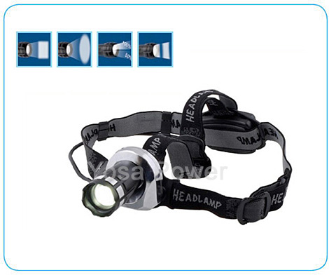 3*AAA powerful SOS aluminium hunting headlamp with zoom
