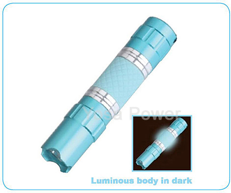 Super bright Colorful rubber handle aluminum flashlight