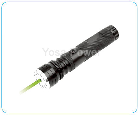 3*AAA 10 LED aluminium flashlight with 1 Green laser