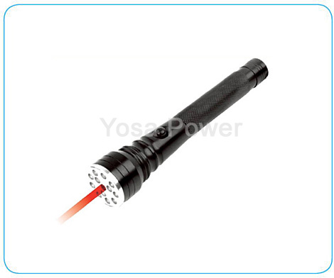 2*AA 12 LED aluminium torch with 1 red laser