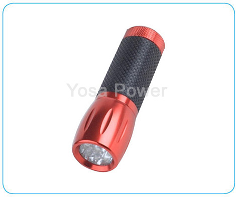 9 LED colorful aluminium LED Torch with rubber handle 