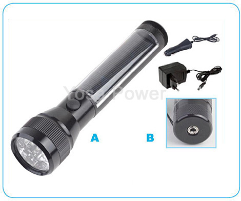 15 LED Sunlight rechargeable aluminium flashlight