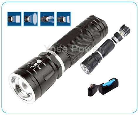 3xAAA Emergency LED aluminium torch with zoom