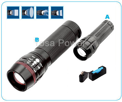 3xAAA LED aluminium domestic torch with dimmer
