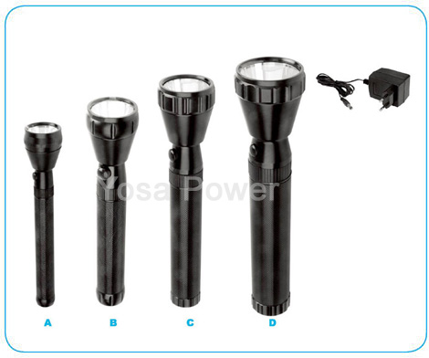 Black color rechargeable aluminium torch