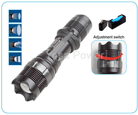 CREE Q5/T6 zoom focus LED aluminium Sport torch