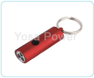 Key ring with colored 3*AG13 3LED promotional Aluminium flashlight