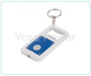 2*CR1220 promotional bottle opener with keychain plastic LED torch