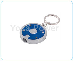 3*AG round shape keychain plastic LED torch