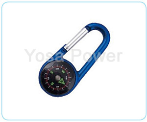Aluminium climbing button carabiner with compass