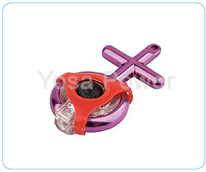 LED 2*CR1220 colored mini cross shape aluminium torch 