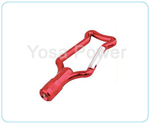 LED 4*AG13 mini colored aluminium light with climbing button carabiner